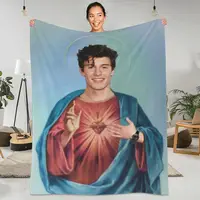 Shawn Mendes Music Singer Flannel Blanket Quality Warm Soft Model Funny Religious Throw Blanket Winter Camping Bed Bedspread 1