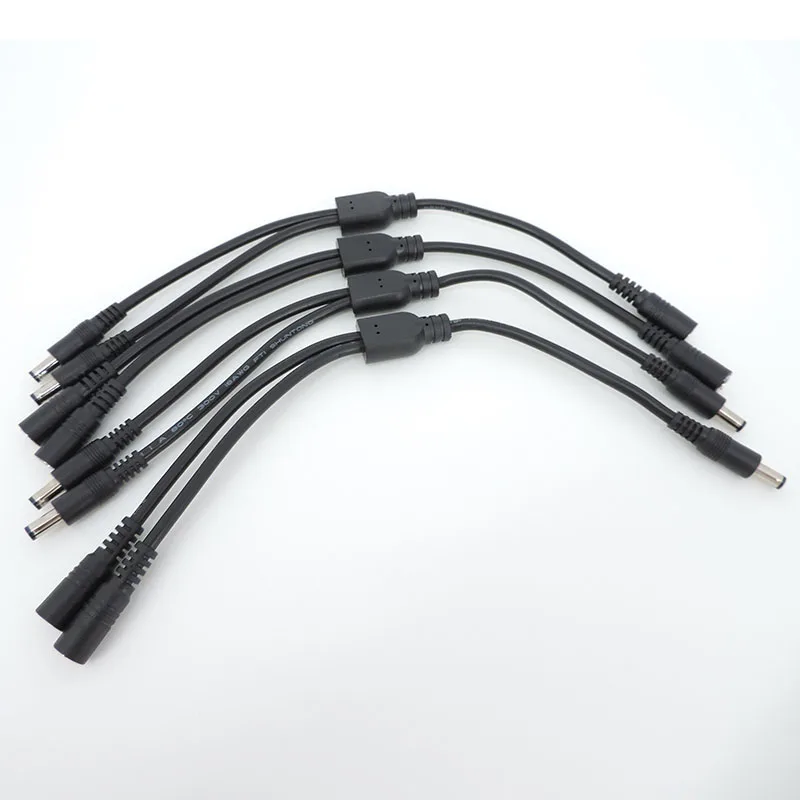 18awg 10A 1-36v 2 way 1 male female to 2 male female DC Power supply adapter Cable 5.5mmx2.1mm Splitter connector Plug extension