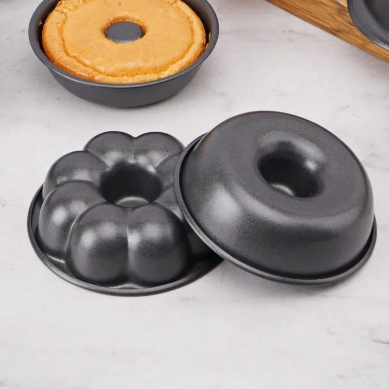 Heavy Duty Carbon Steel Donut Mold Round Heart Windmills Pumpkins Shaped Doughnut Molds Non Stick Mini Fluted Tube Cake Molds