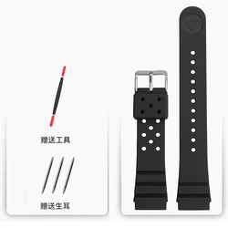 Men's Sports Waterproof Silicone Watch Strap - 22mm Rubber Replacement Band - 22mm (Black silver)