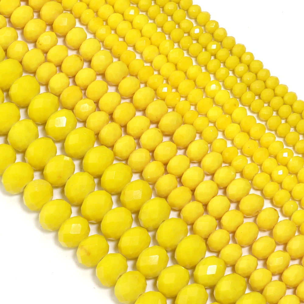 Round Faceted Colorful Glass Beads for Jewelry Making and DIY Projects