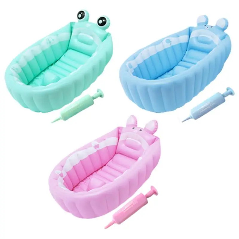 

Kid Inflatable Bathtub Non Slip Travel Bathtub Collapsible Kid Thick Foldable Shower Basin Portable Toddler Bathing Tub Air pump