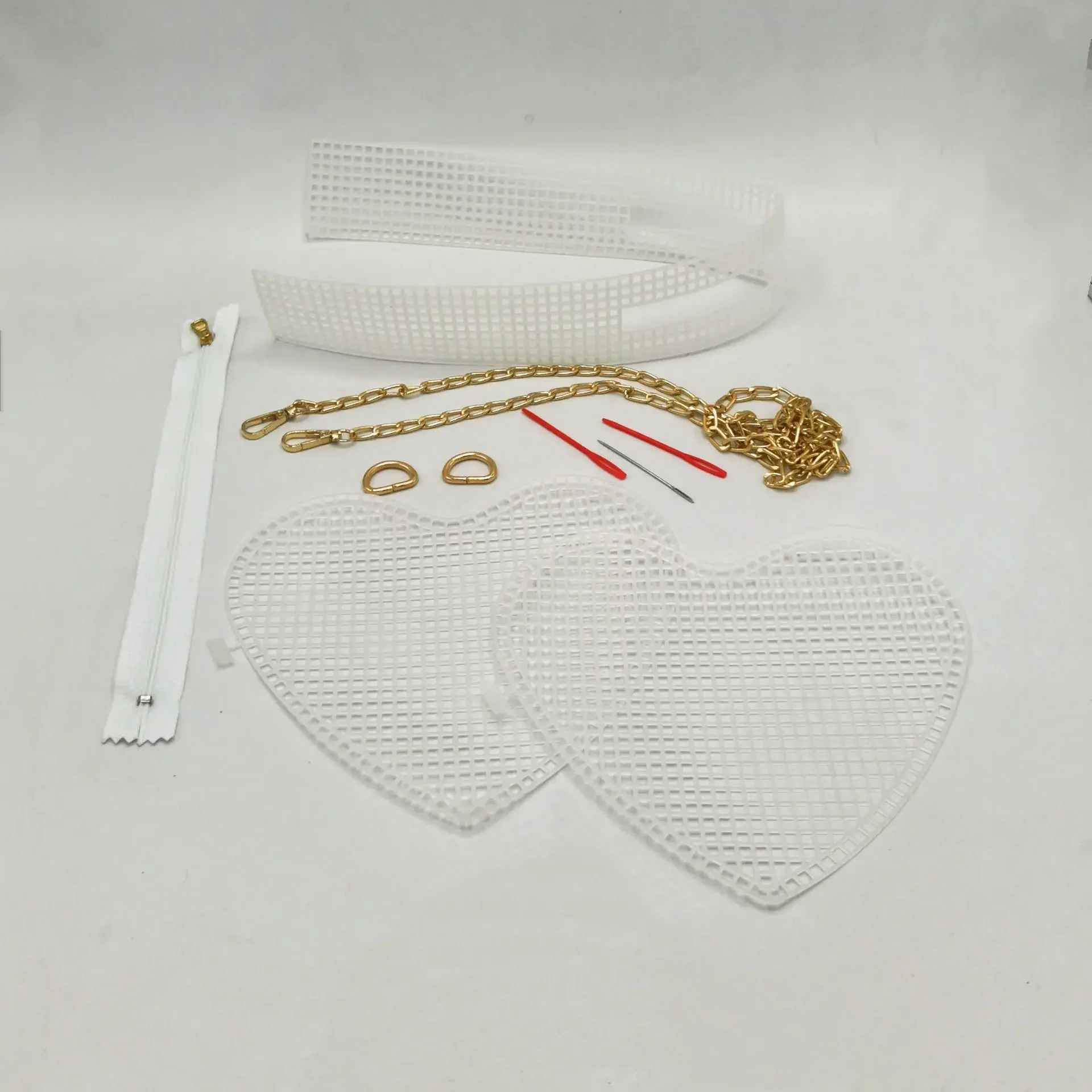Christmas Gift Heart Knitting Weaving Plastic Mesh Sheet DIY Sewing Woven Bag Accessories Purse Making Supplies Crochet Projects