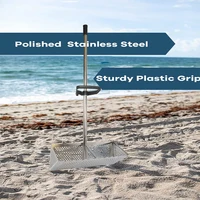 Beach Sand Scoop Shovel Metal Detector Sand Scoops Treasure Detecting Metal Detector Hunting Stainless Steel Tool Hex 1