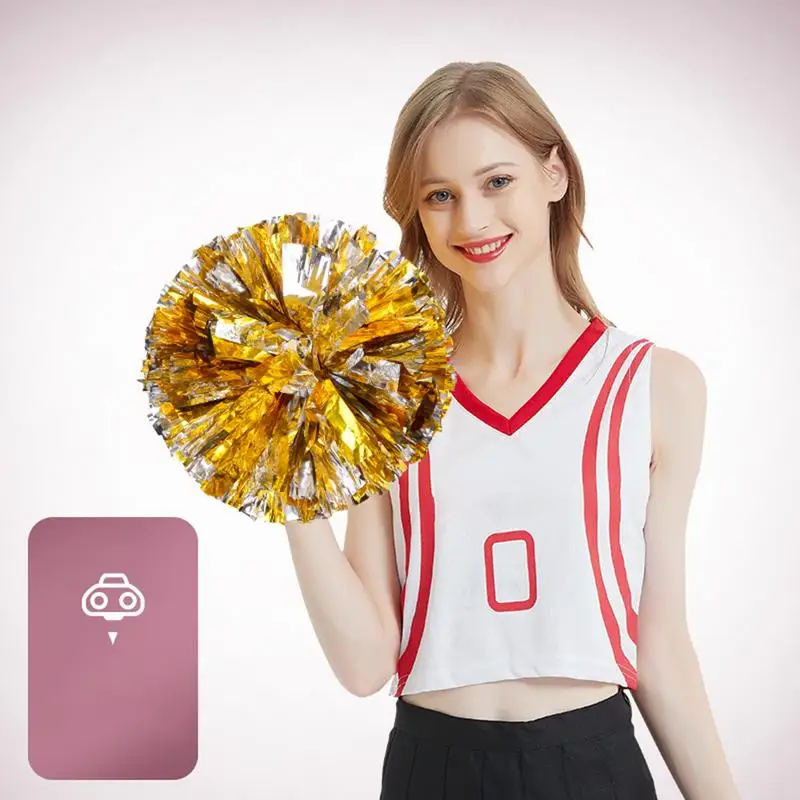 Competition Flower Handle Cheerleader Pom Poms Cheerleading Cheering Ball Decorator Club Sport Supplies