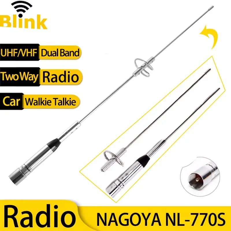 Mobile Car Two Way Radio Antenna NAGOYA NL-770S 144/430MHz UHF/VHF Dual Band Walkie Talkie Antenna for Baofeng BF-9500 TYT UHF-J