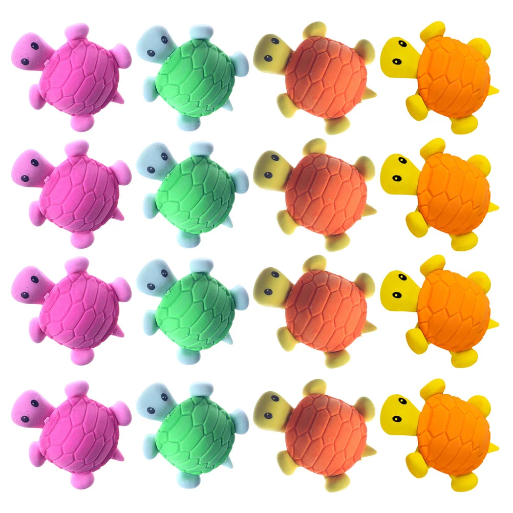 

24Pcs Funny Lovely Tortoise Eraser Cartoon Painting Eraser Gift (Random Color)