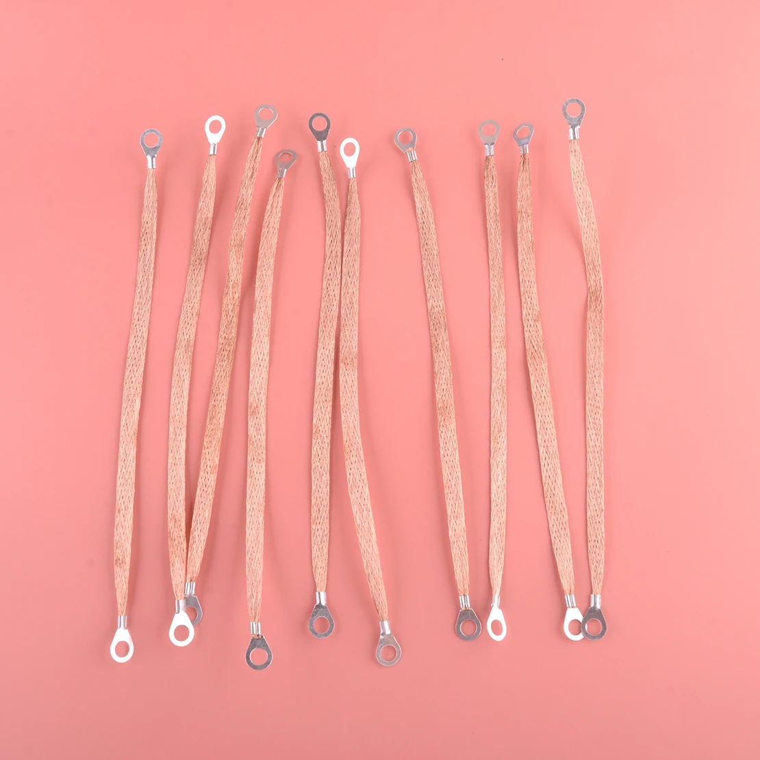 

10Pcs 11.4" Copper Engine Ground Bonding Strap Cable For Car Truck Firewall Engine Body Frame 8V 12V New