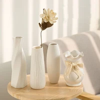 White Ceramic Vases Nordic Decorative Vasen Ornaments Home Living Room Decor Flower Arrangements Sketching Props Desktop Decor 6