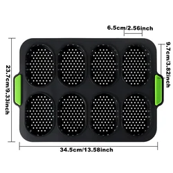 Non-Stick Silicone Bread and Bun Baking Tray (8cups oval)