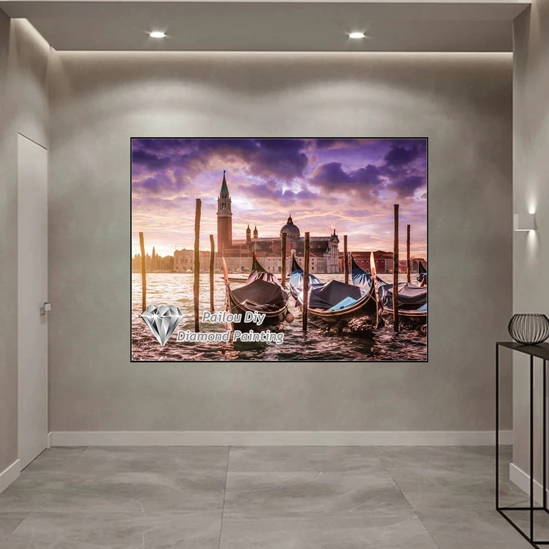 Italy Venice Landscape Diamond Painting Full Square Drills Building And River Cityscape Embroidery Cross Stitch Home Decor