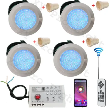 RGB LED 수영장 조명, 블루투스 앱 제어, 야외 및 실내 수중 조명, 분수 조경 램프, Piscina Luz 스포트라이트, DC12V, 12W
