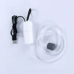 Compact Silent Oxygen Air Pump - Portable Aquarium Aerator Accessory (White)