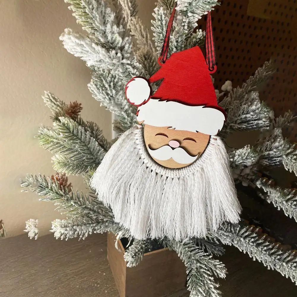 

Christmas Pendant Wooden Pendant Unique Santa Claus Tassel Pendant Festive Wooden Hanging Ornament for Xmas Party Supplies Shape
