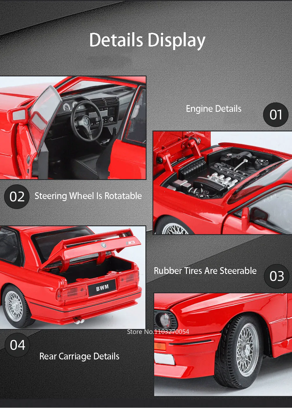 1:24 Bmw M3 Miniature Model Alloy Car Toys Diecast Metal Vehices Sound Light Pull Back 4 Doors Opened 32 1:24 Bmw M3 Miniature Model Alloy Car Toys Diecast Metal Vehices Sound Light Pull Back 4 Doors Opened