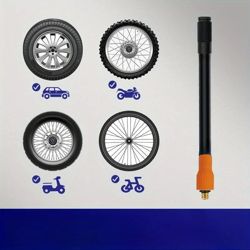 Tire Pump Accessories Portable Air Pump M6 Thread Extension Inflation Tube Standard Tire Valve With Fine Teeth For M6 Car Bicycle Motorcycl Thread Integrated