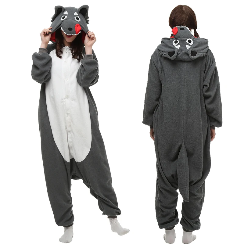 Kigurumi Unicorn Pajama Adult Animal Cat Raccoon Onesie Women Men Couple Winter Pajamas Suit Nightie Sleepwear Flannel Homewear