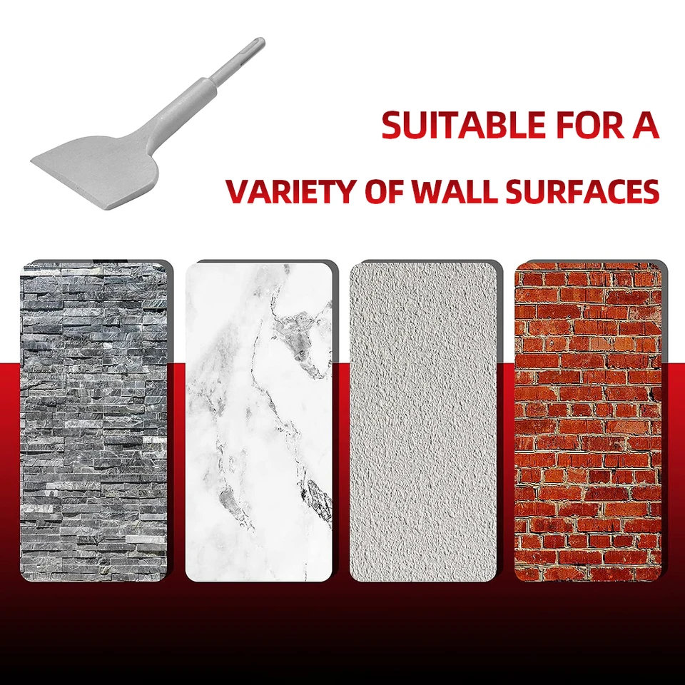 Set 2 Scalpelli SDS Plus Per Piastrelle E Muratura - 75x165 Mm E 100x280 Mm - Acciaio 40CR Per Demolizione