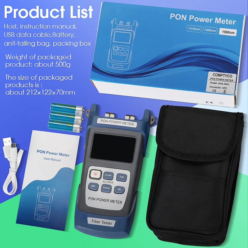 COMPTYCO AUA-350A/U APC/UPC port(optional) Fiber Optical PON Power Meter FTTX/ONT/OLT 1310/1490/1550nm