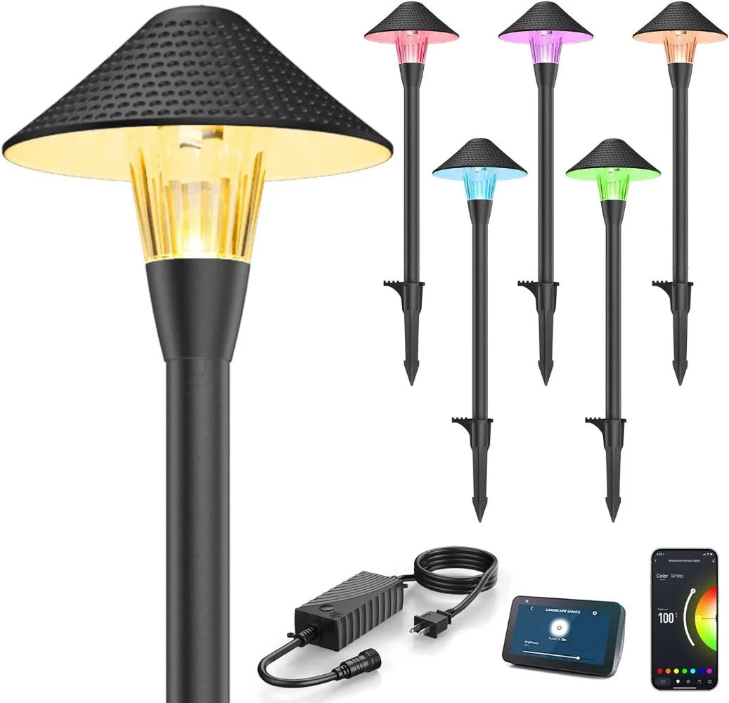 

Intelligent LED Path Light with APP Control Adjustable Warm White Light Suitable for Garden Path Lawn Six-piece