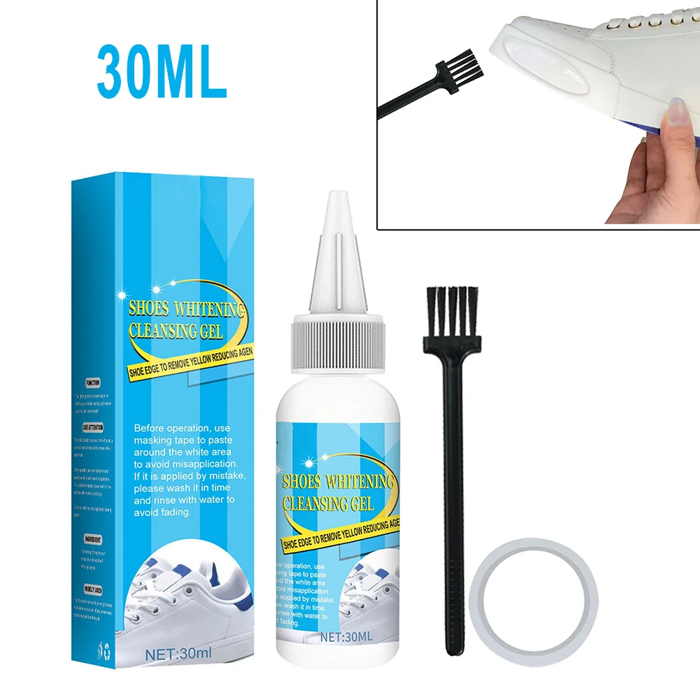 

30ml Shoes Whitening Cleansing Gel Shoe Brush White Sneaker Shoes Cleaning Tool Household Useful Products