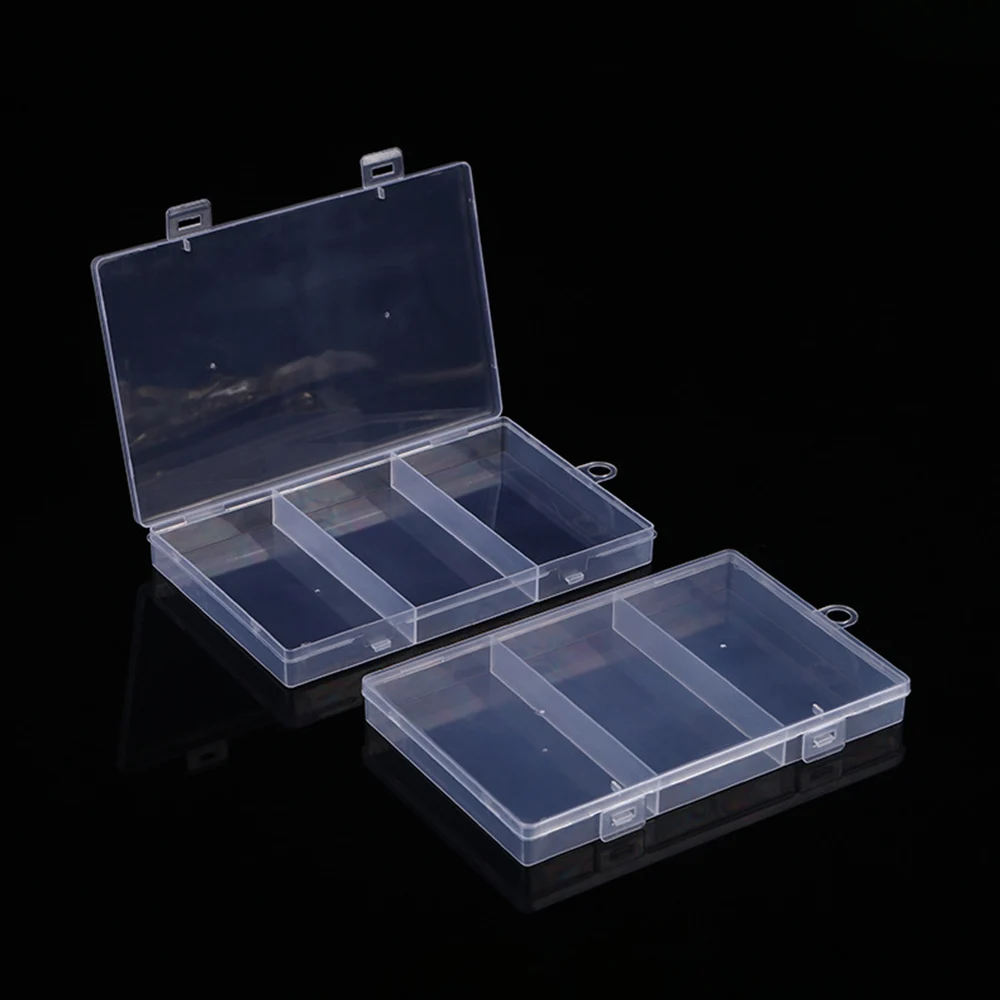 

3 Slots Transparent Storage Box Simple Hairpin Jewelry Case Mini Boxes Packaging Case Pratical Plastic Storage Box