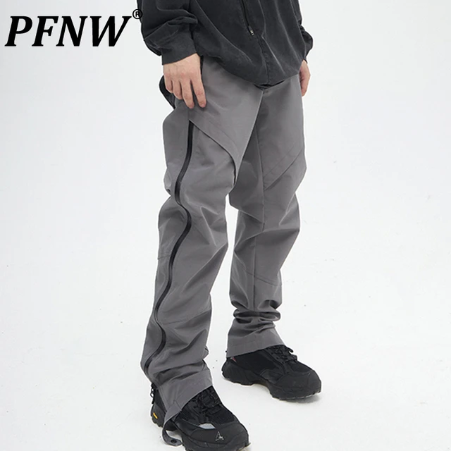 rectos con abertura para hombre, pantalón de chándal impermeable con cremallera a través la moda para primavera y 12A8473 _ - AliExpress Mobile