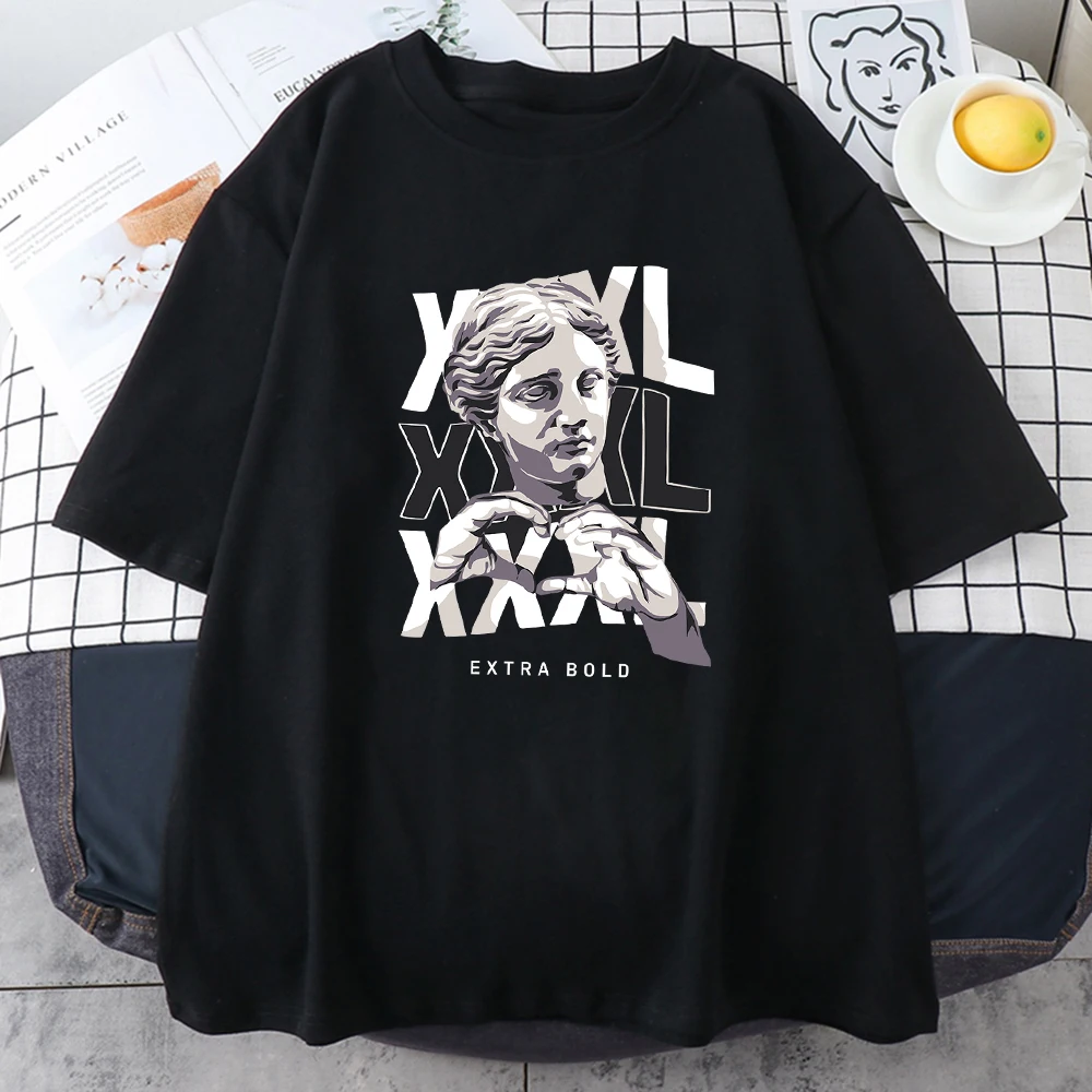 

Blind Sculpture Love Gesture Men Cotton Tee Clothing Breathable Casual T-Shirts Hip Hop Street Short Sleeve Crewneck Male Tops