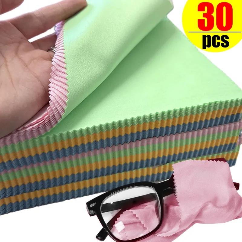 30PcsMicrofiberCleaningClothHighQualityChamoisGlassesCleaner