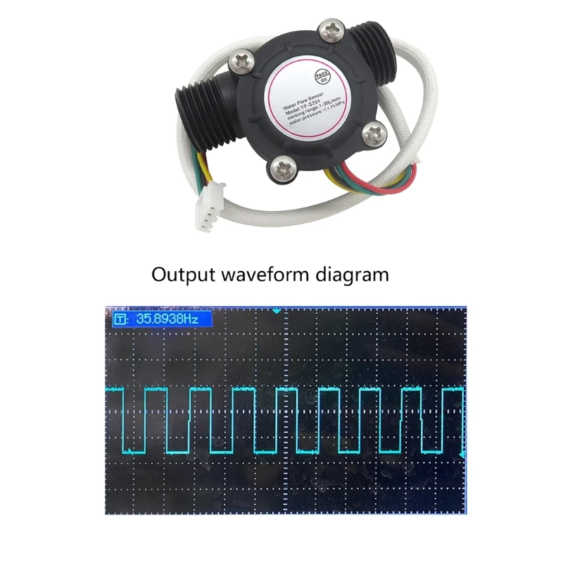 ipiip 3.5-24V Water Flows Sensors Flows Meter Sensors Water Control Liquid 1-30L/min 1.75MPa Switches YF-S201