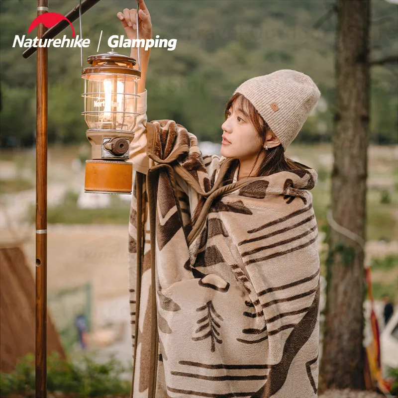 Naturehike Flame Retardant Drape Blanket 150X200CM Shawl Carpet with Windproof Buckle Camp Portable Warm Cover Blanket Mat