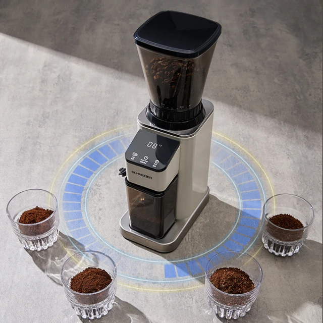 Electric coffee bean grinder Mini portable conical coffee bean grinder multi-speed adjustable large capacity coffee bean grinder 2
