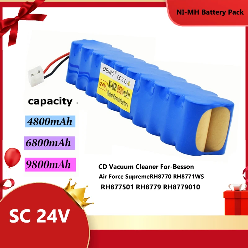 

NiMH Battery Pack 24V for Rowenta 98 CD Vacuum Cleaner Besson Air Force Extreme RH8770 RH8771WS RH877501 RH8779 RH877901