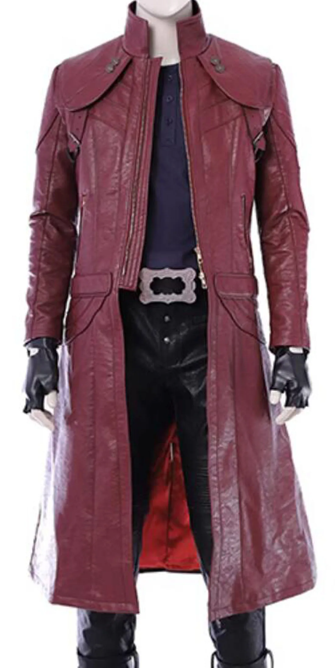

Anime Mens Cosplay Dante Punk Knight Leather Jacket Coat Tshirt Pants Halloween Outfit Christmas Uniform Suit Costume
