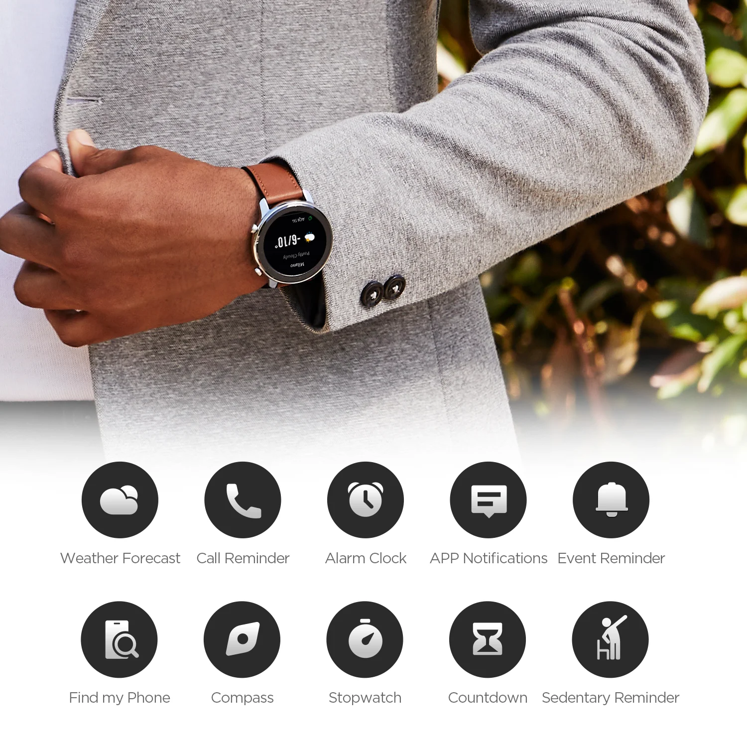 Amazfit gtr 47ためのスマートウォッチ男性5ATM防水bluetooth