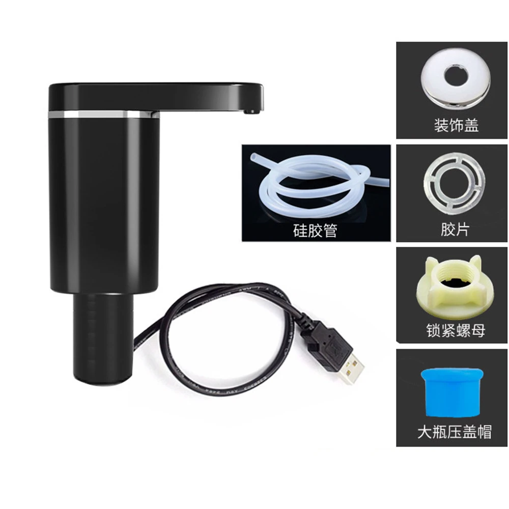 Distributeur gel hydroalcoolique automatique infrarouge noir, rechargeable par USB, vue de face.