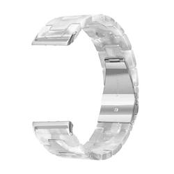 Elegant Resin Strap Bracelet for Men & Women - Quick Release Design for Fitness Trackers (12 Pearl White)