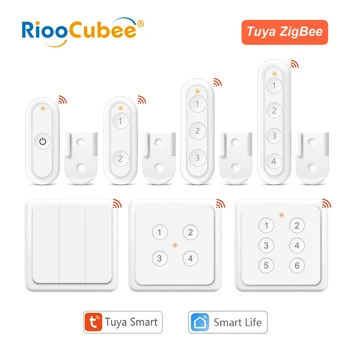 RiooCubee Zigbee Interruttore scena multi-pulsanti UE App Tuya Smart Life Controllo remoto Controllo collegamento scena casa intelligente Assistente domestico