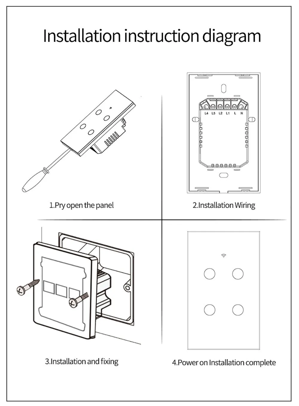 EUA, WiFi, Sensor de Toque, Interruptor de