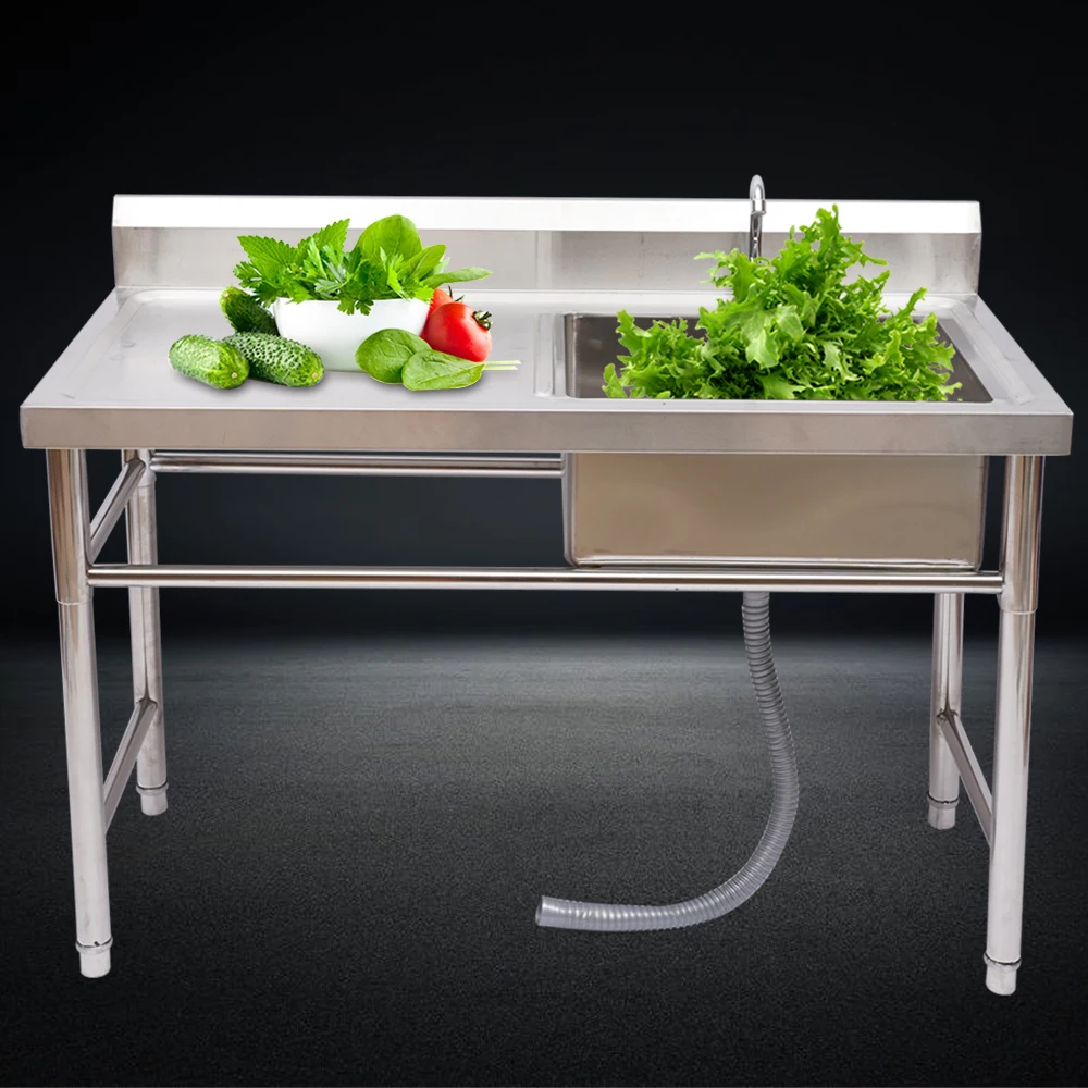 Commercial Kitchen Restaurant Sink 304 Stainless Steel Utility Sink 120X60X80cm