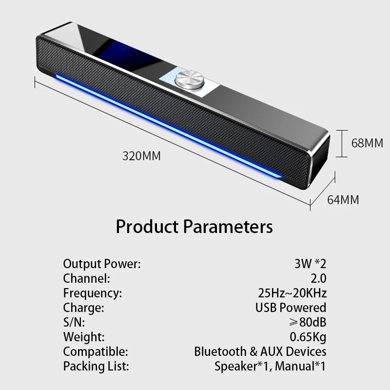 2023 LED TV 사운드바, AUX 유선 무선 블루투스 스피커, 홈시어터 시스템, TV PC 컴퓨터 스피커용 서라운드 사운드바, 신제품