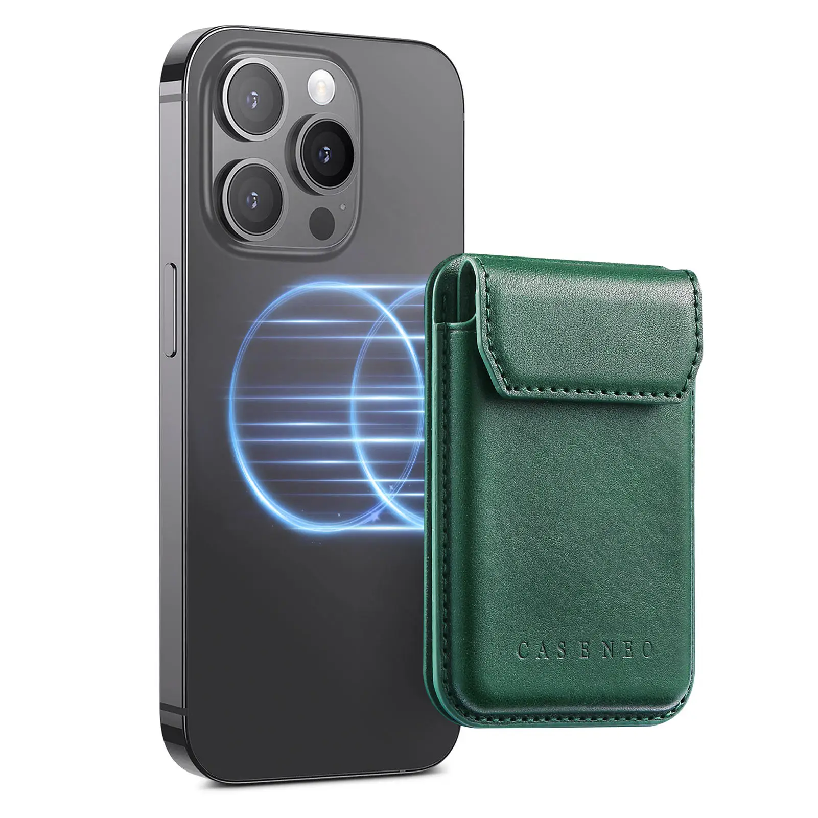 Suporte para Cartões de Telefone Compatível com Magsafe, Fita Magnética Adesiva, Anel de Ferro, Capa de Telefone Universal, Bolsa Carteira Portátil de Couro PU