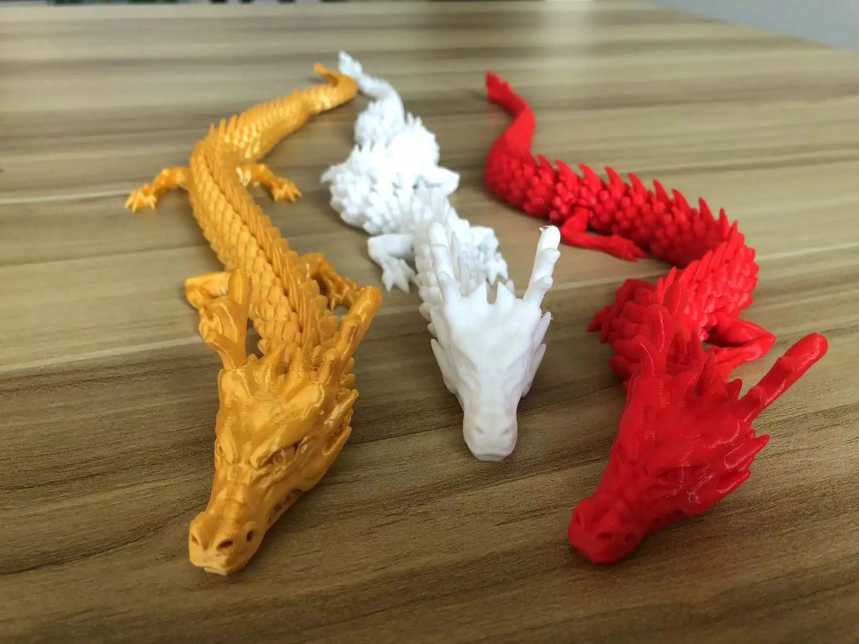 

3D ABS мобильный дракон, креативные полилактидные игрушки, украшение для аквариума Loong, золотой, белый, красный, длина 46 см