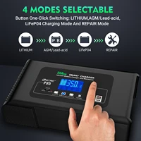 HTRC 35A 12V-24V Battery Charger LCD Display for ATV Truck Lithium/LiFePO4/Lead-Acid/AGM Battery Pulse Repair Charger Maintainer 2