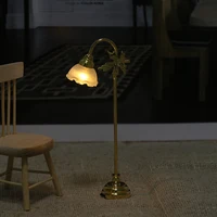 1/6 1/12 Dollhouse Miniature LED Floor Lamp Battery Operated With ON/OFF Switch 2