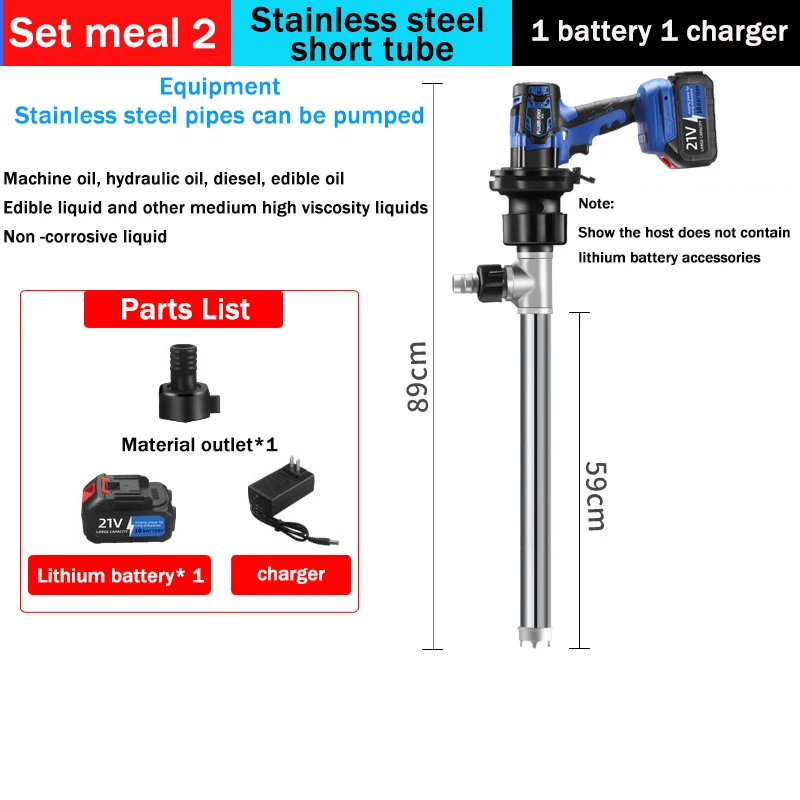 21-V-Kraftstofftransferpumpe, tragbare Lithiumbatterie, eingesetzte Fasspumpe, 3200 W Diesel, Kerosin, elektrische Ölpumpe, Kraftstoffspender