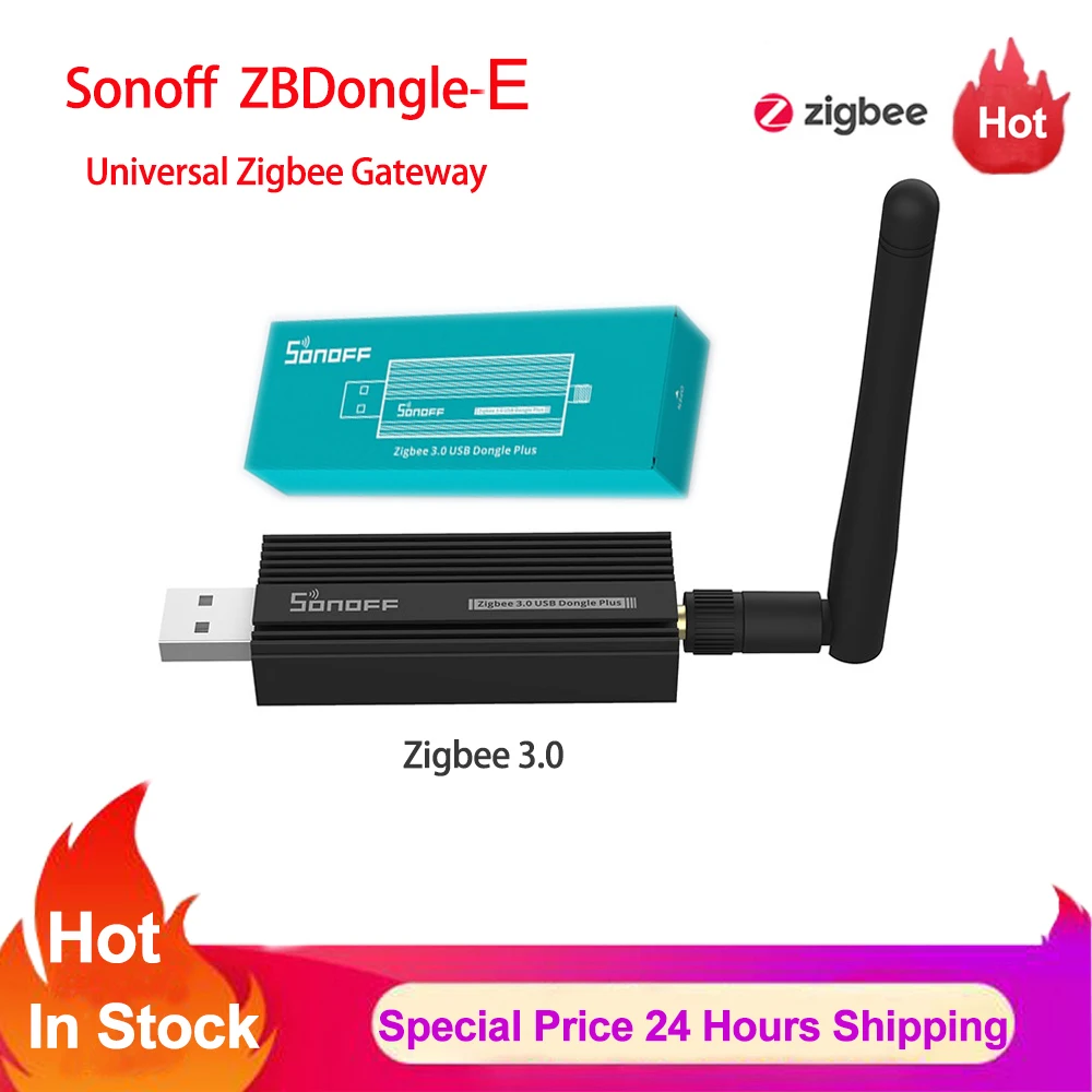 SONOFF Zigbee 3.0 USB Dongle Plus Gateway,Universal Zigbee USB Gateway with  Antenna for Home Assistant, IoBroker, Wireless Zigbee 3.0 USB Adapter(2