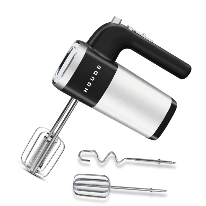 

5-Speed 500W Electric Hand Mixer Handheld Kitchen Blender With 2 Egg Beaters And Dough Hooks