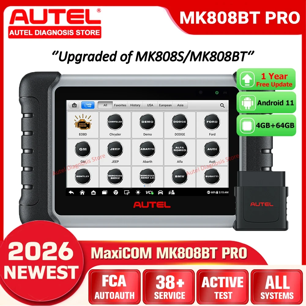 2025 Autel MK808BT PRO scanner code readers Obd2 and diagnostic scanner tools bidirectional control, 38+ diagnostic services for c...