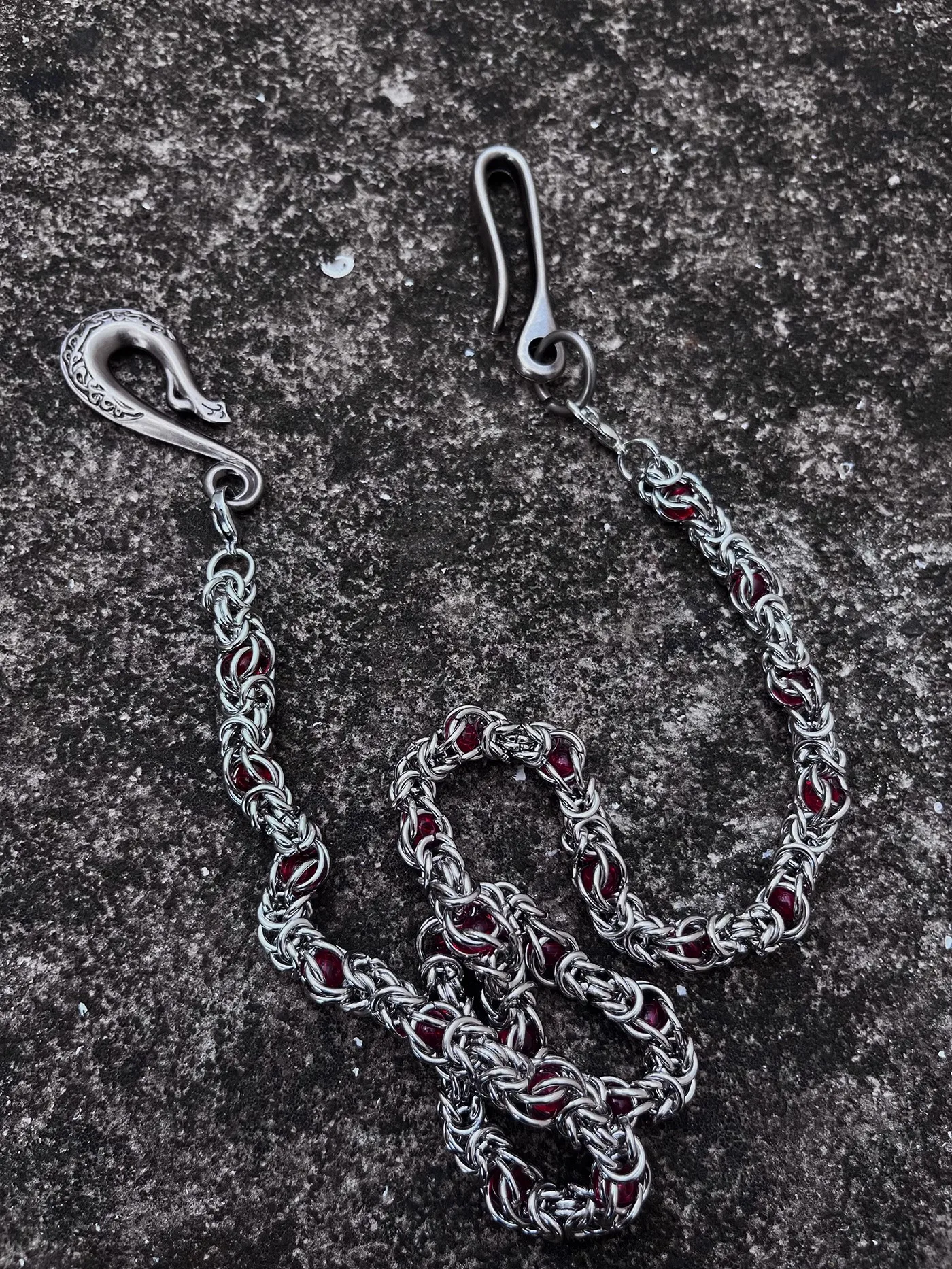Y2K Schlangenknochen Retro-Hosenkette Street Dance Luxuriöses Schmuckstück für Männer und Frauen Taillenkette Hip Hop Punk Accessoires – Detail 9